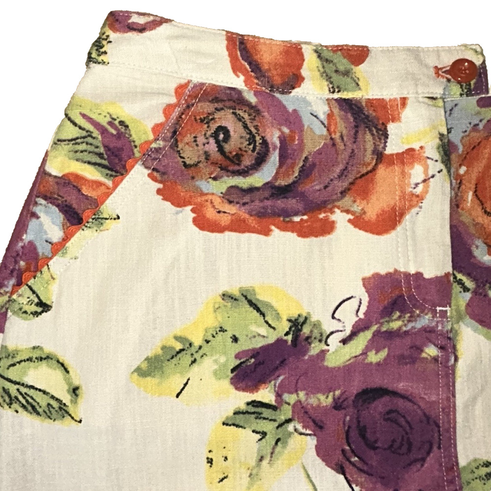 NEW J Jill Floral Midi A-Line Skirt Size 6P Cotton Pockets Romantic Cottagecore - Picture 5 of 11